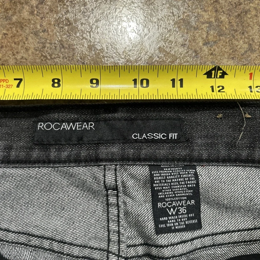 Vintage Y2k Rocawear Jeans Mens Size 36x30 Black Hip Hop Straight Flap
